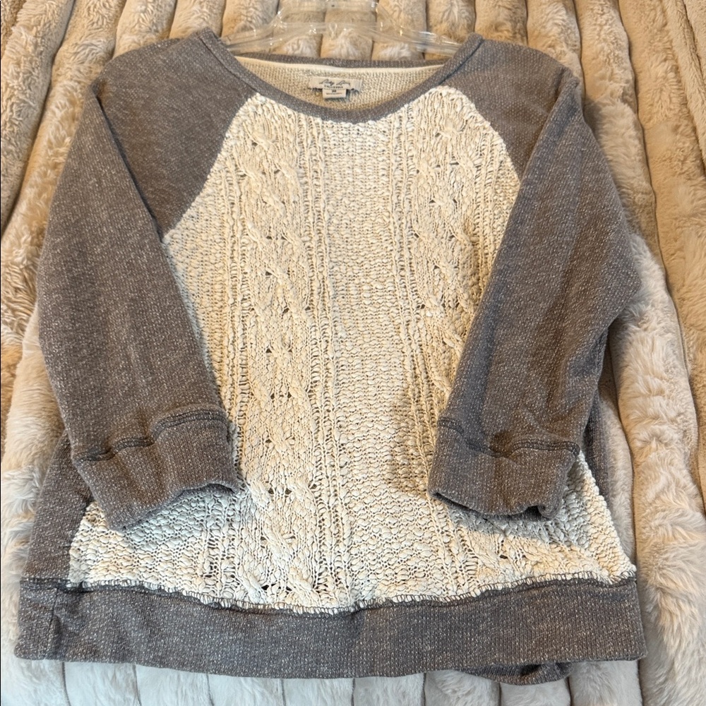 Boho Gray and Cream Sweatshirt/Sweater